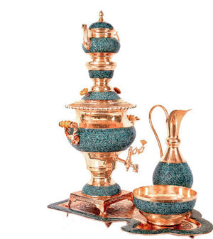Samovar Tea Hand Made with Copper & Turquoise gemstone